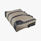 Gucci Carre Beige Black Canvas Leather Handbag — view 4