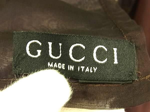 Gucci Scarf Brown Silk 100% Large Shawl — view 3