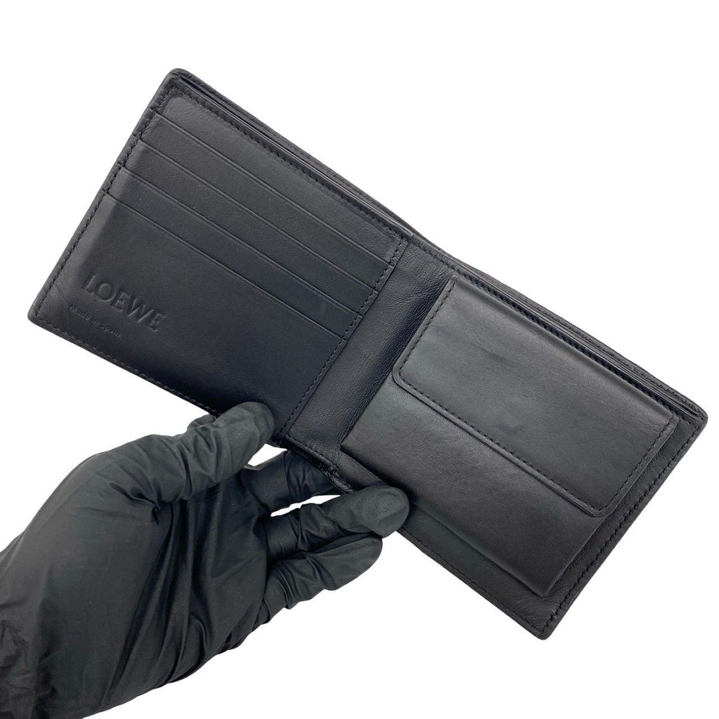 Loewe Puzzle Bifold Coin Wallet Anagram Logo Classic Calfskin Black — view 7