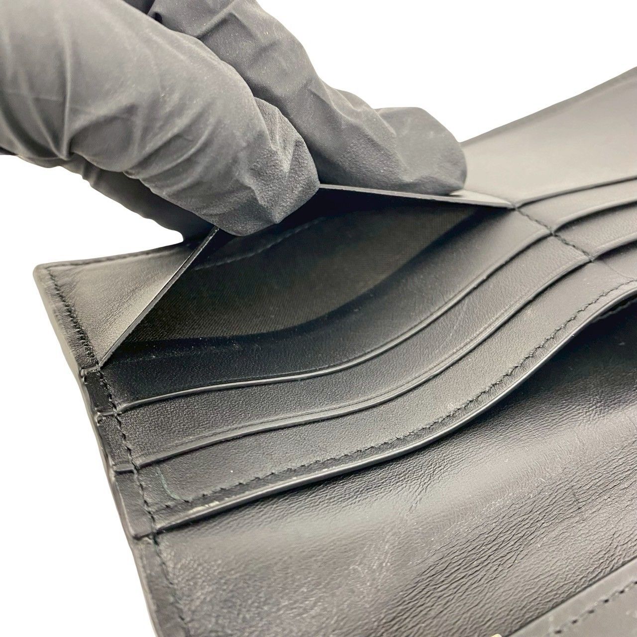 Loewe Puzzle Long Horizontal Wallet Anagram Logo Leather Bifold Black — view 8