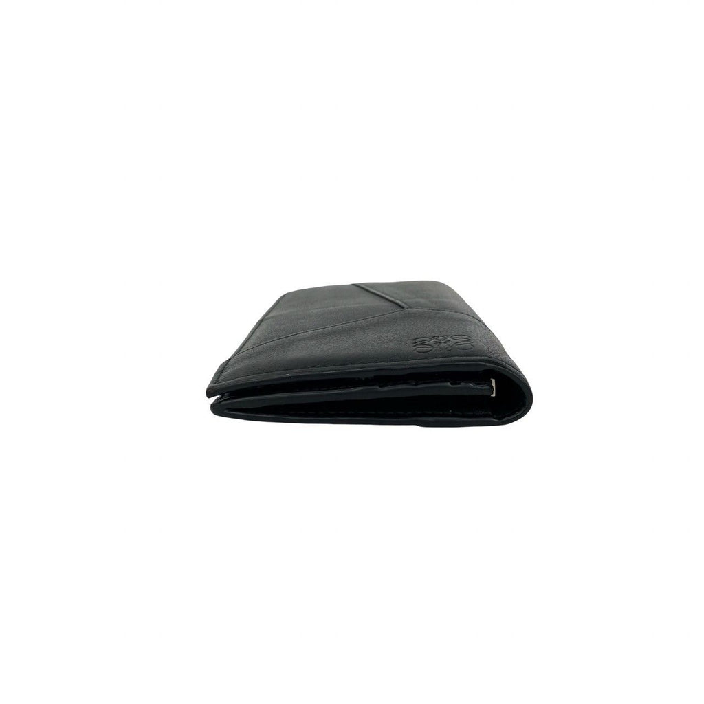Loewe Puzzle Long Horizontal Wallet Anagram Logo Leather Bifold Black — view 4