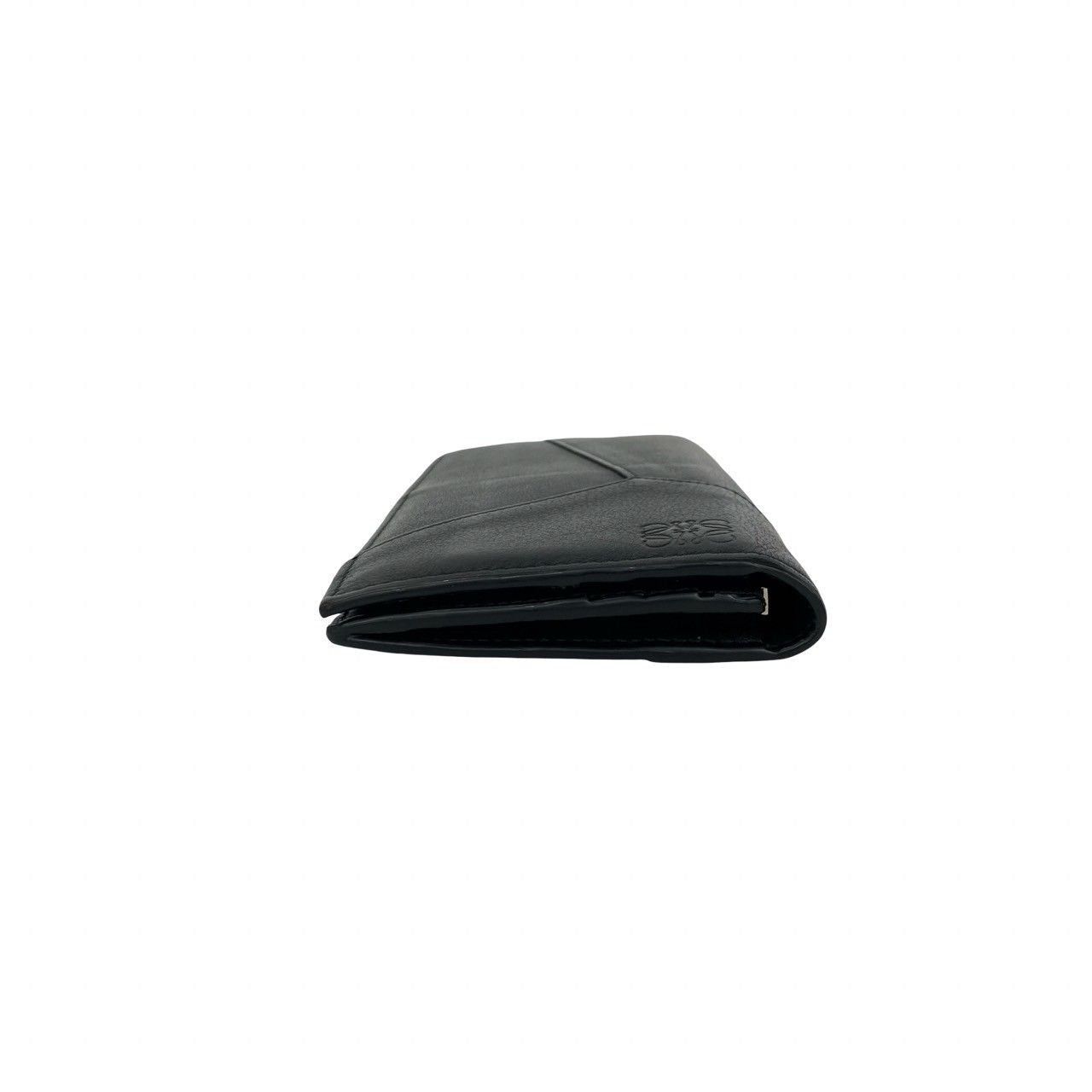 Loewe Puzzle Long Horizontal Wallet Anagram Logo Leather Bifold Black — view 4