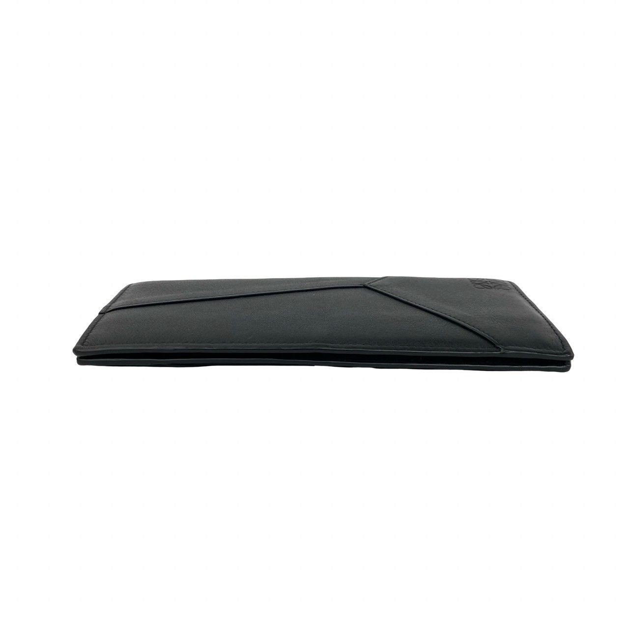 Loewe Puzzle Long Horizontal Wallet Anagram Logo Leather Bifold Black — view 6