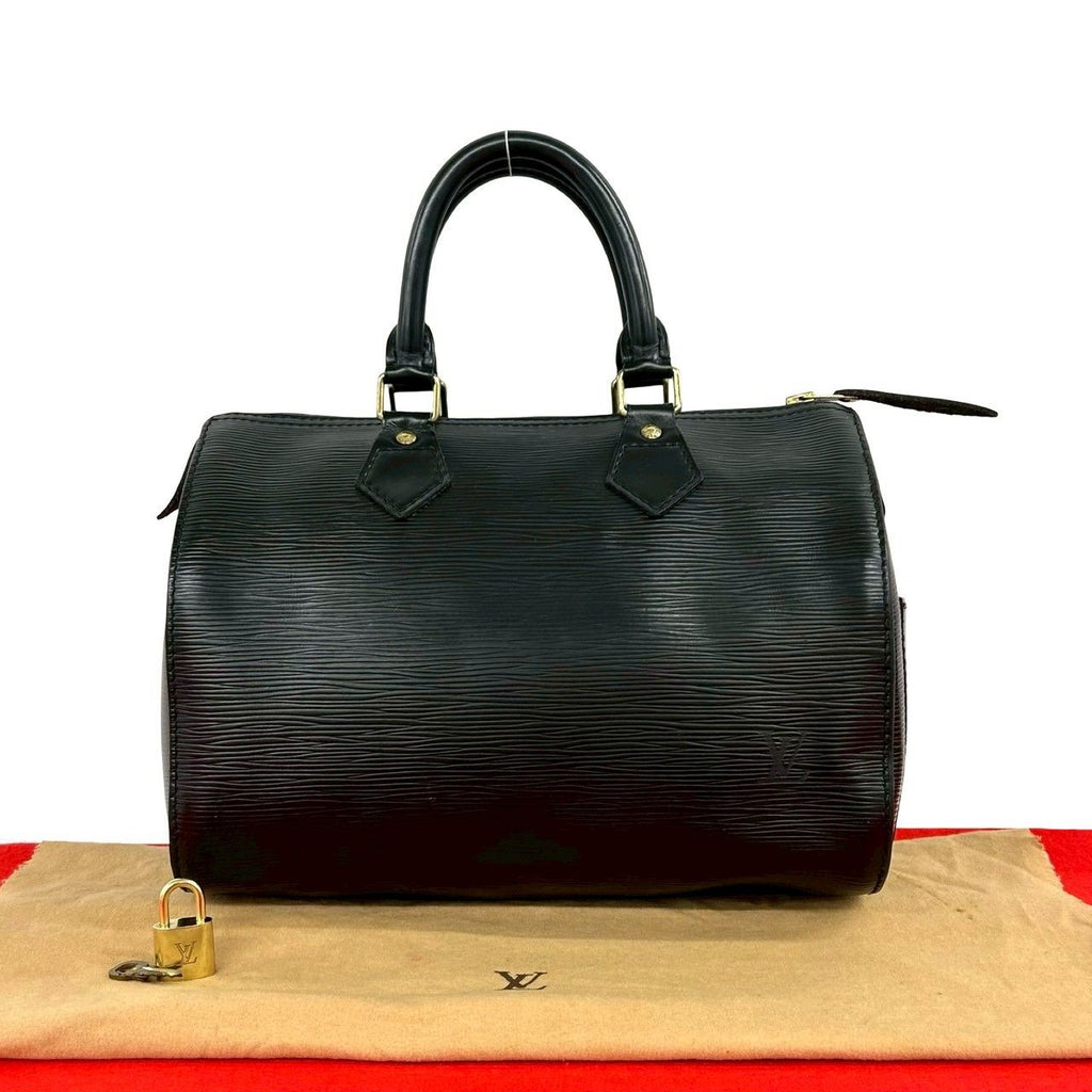 Louis Vuitton Vintage Speedy 25 Epi Leather Boston Bag Noir