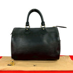 Louis Vuitton Vintage Speedy 25 Epi Leather Boston Bag Noir