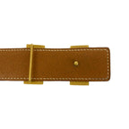 Hermes Vintage Constance Buckle 68 Leather Belt Black Gold — view 4