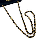 Chanel Large CC Logo Quilted Chain Shoulder Bag Satin Black — view 6