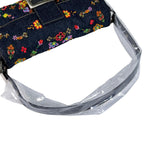 Fendi Mamma Baguette Handbag Denim Multicolor Beads Bijou Embroidery — view 6