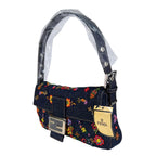 Fendi Mamma Baguette Handbag Denim Multicolor Beads Bijou Embroidery — view 2