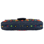 Fendi Mamma Baguette Handbag Denim Multicolor Beads Bijou Embroidery — view 4