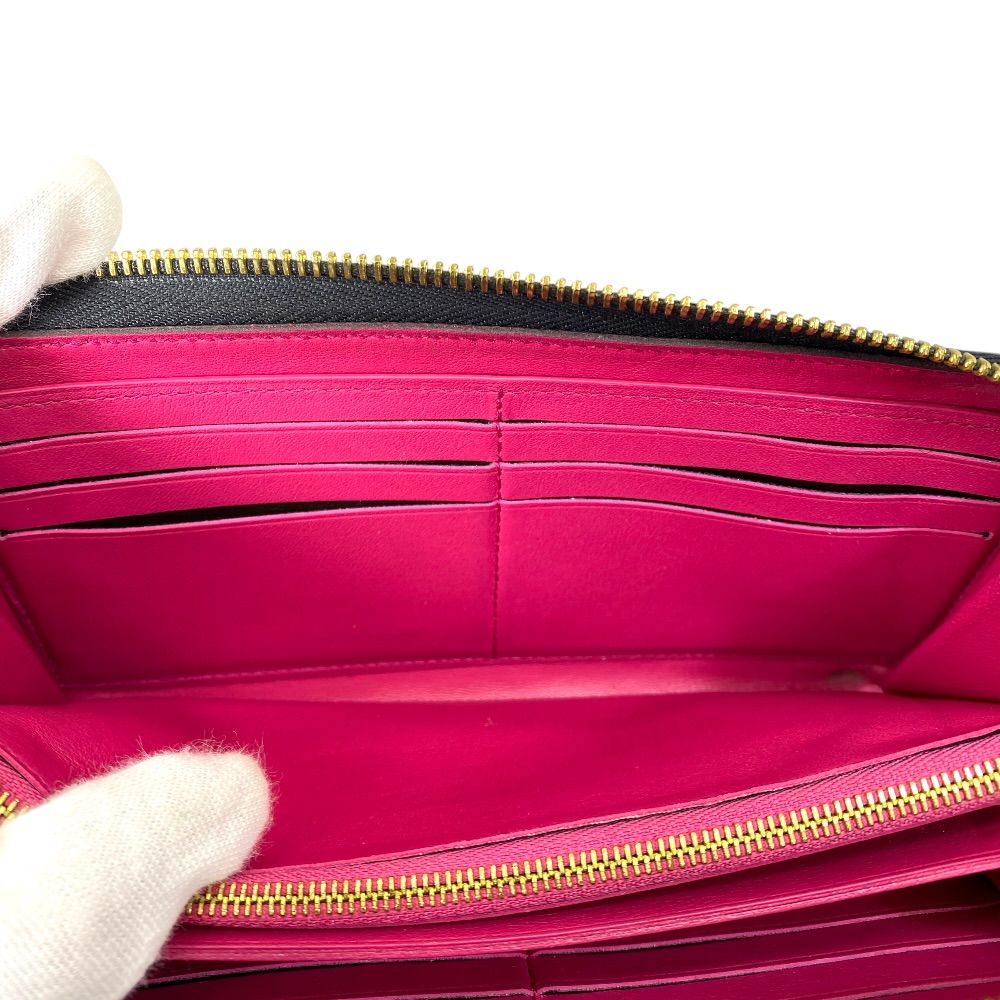 Louis Vuitton Comete Wallet Portefeuille L-shaped Zipper Leather Black Pink — view 7