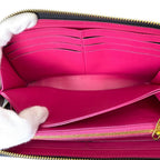 Louis Vuitton Comete Wallet Portefeuille L-shaped Zipper Leather Black Pink — view 9