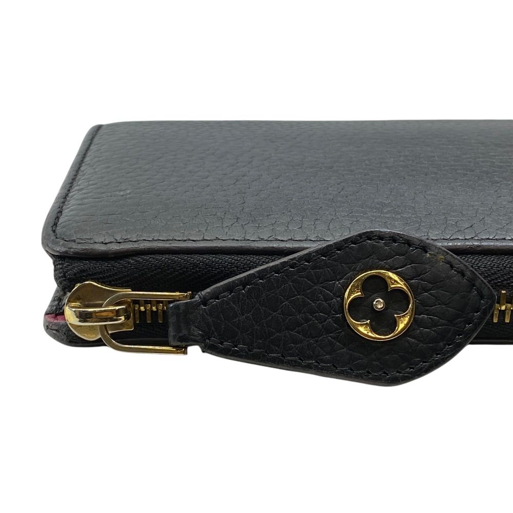 Louis Vuitton Comete Wallet Portefeuille L-shaped Zipper Leather Black Pink — view 5