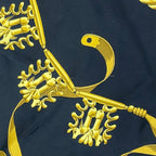 Hermes Yellow Golden Knight les Cavaliers D'or Carre 90 Scarf Shawl Silk Black — view 8