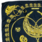 Hermes Yellow Golden Knight les Cavaliers D'or Carre 90 Scarf Shawl Silk Black — view 4