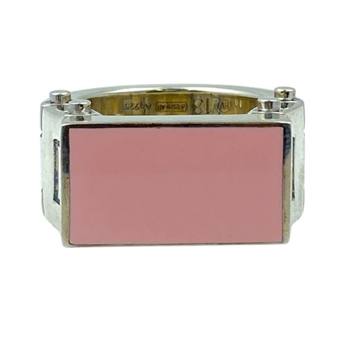 Bottega Veneta Bolt Ring Silver Pink High Quality Presence Accent