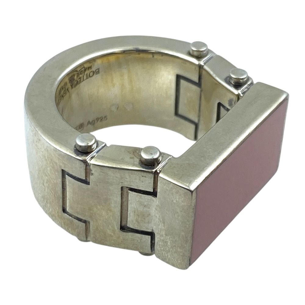 Bottega Veneta Bolt Ring Silver Pink High Quality Presence Accent — view 8