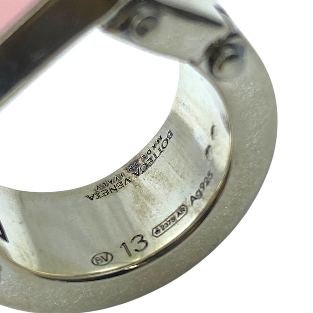 Bottega Veneta Bolt Ring Silver Pink High Quality Presence Accent — view 6