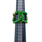 Bottega Veneta Twist Chain Ring Gold Green High Quality Presence Accent — view 9