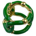 Bottega Veneta Twist Chain Ring Gold Green High Quality Presence Accent — view 8