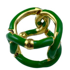 Bottega Veneta Twist Chain Ring Gold Green High Quality Presence Accent — view 7