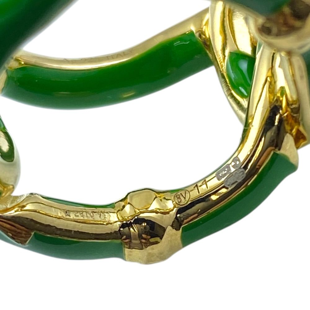 Bottega Veneta Twist Chain Ring Gold Green High Quality Presence Accent — view 6
