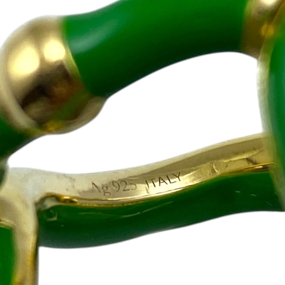 Bottega Veneta Twist Chain Ring Gold Green High Quality Presence Accent — view 5