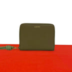 Loewe Knot Compact Zip Around Wallet Shiny Napa Calfskin Bifold Beige