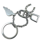 Hermes Bon Voyage Key Holder Key Ring Charm Stainless Steel Silver