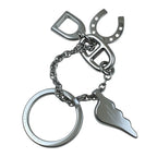 Hermes Bon Voyage Key Holder Key Ring Charm Stainless Steel Silver — view 2