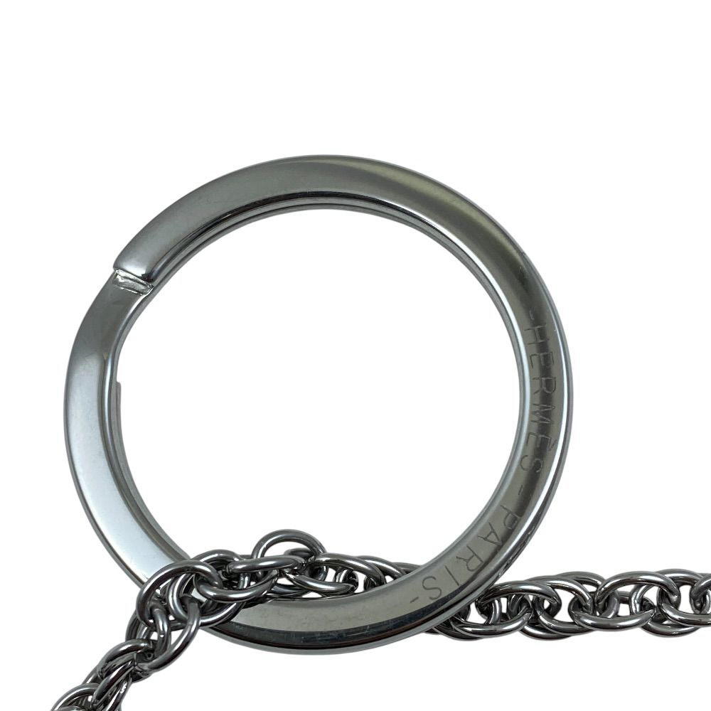 Hermes Bon Voyage Key Holder Key Ring Charm Stainless Steel Silver — view 4