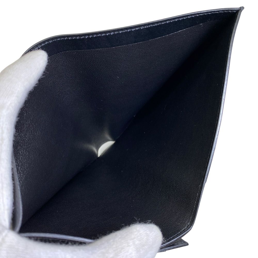 Hermes Bifold Wallet Folding Billfold Multi Case Card Leather Black — view 5