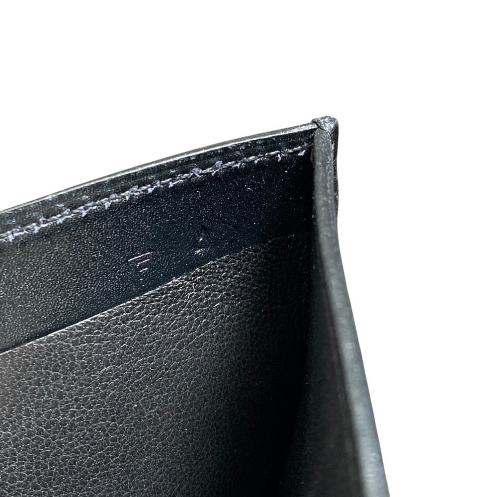 Hermes Bifold Wallet Folding Billfold Multi Case Card Leather Black — view 8