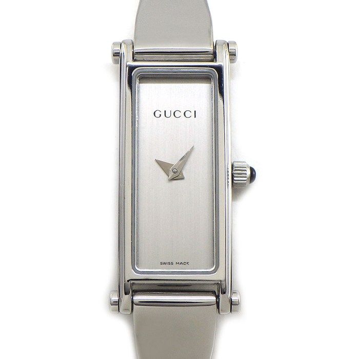 Gucci Watch Bracelet Rectangular Silver Dial SS Quartz Analog
