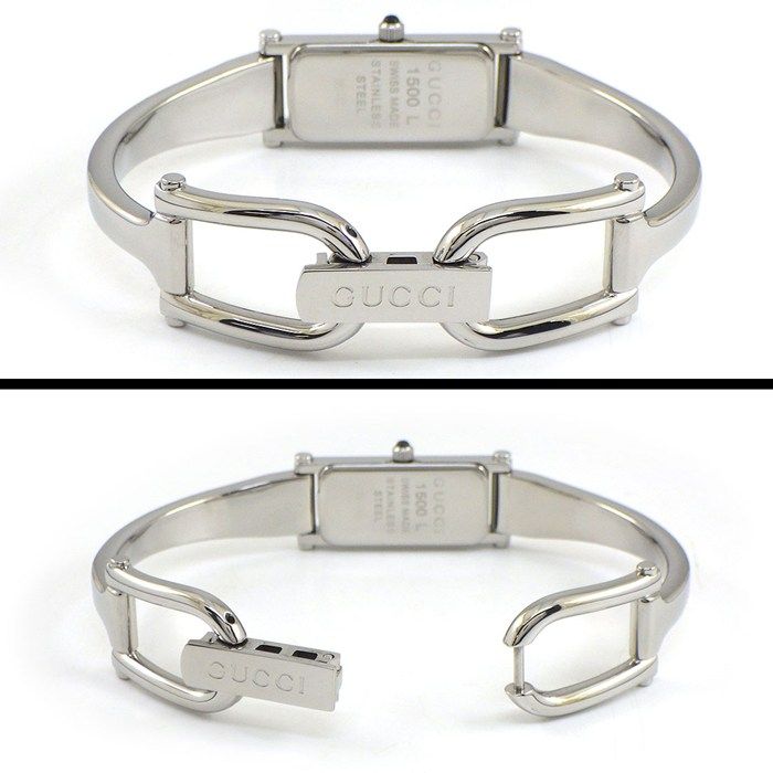 Gucci Watch Bracelet Rectangular Silver Dial SS Quartz Analog — view 3