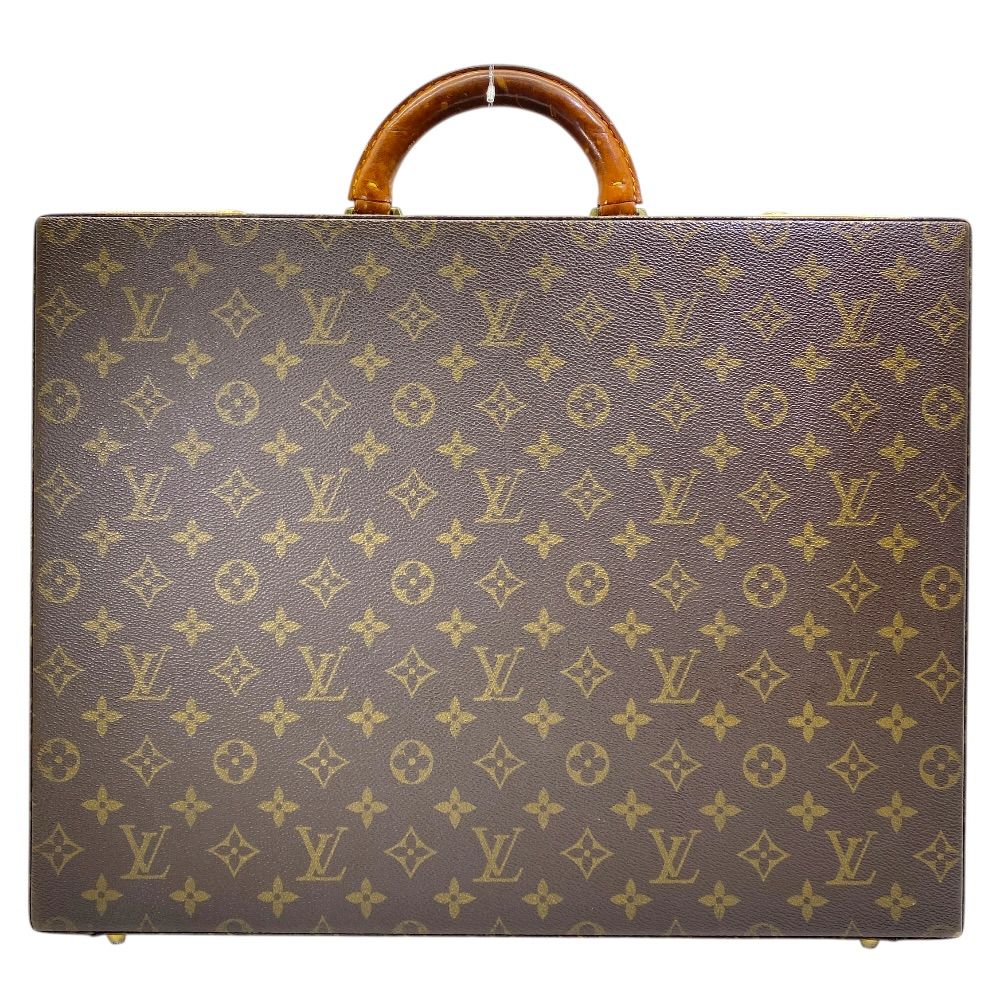Louis Vuitton Crusher Attache Case Trunk Business Bag Canvas Monogram Brown