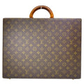 Louis Vuitton Crusher Attache Case Trunk Business Bag Canvas Monogram Brown
