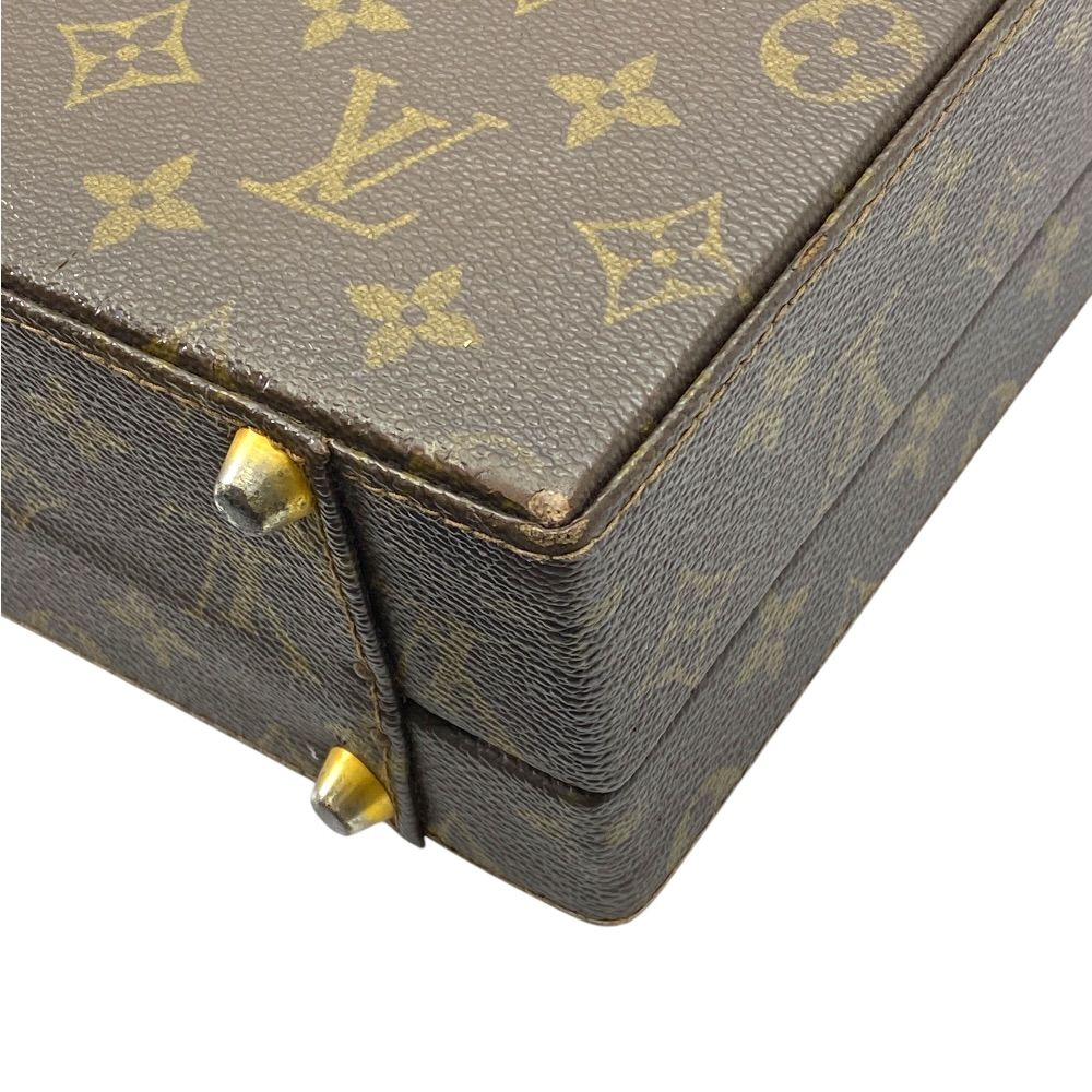 Louis Vuitton Crusher Attache Case Trunk Business Bag Canvas Monogram Brown — view 4