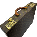 Louis Vuitton Crusher Attache Case Trunk Business Bag Canvas Monogram Brown — view 3