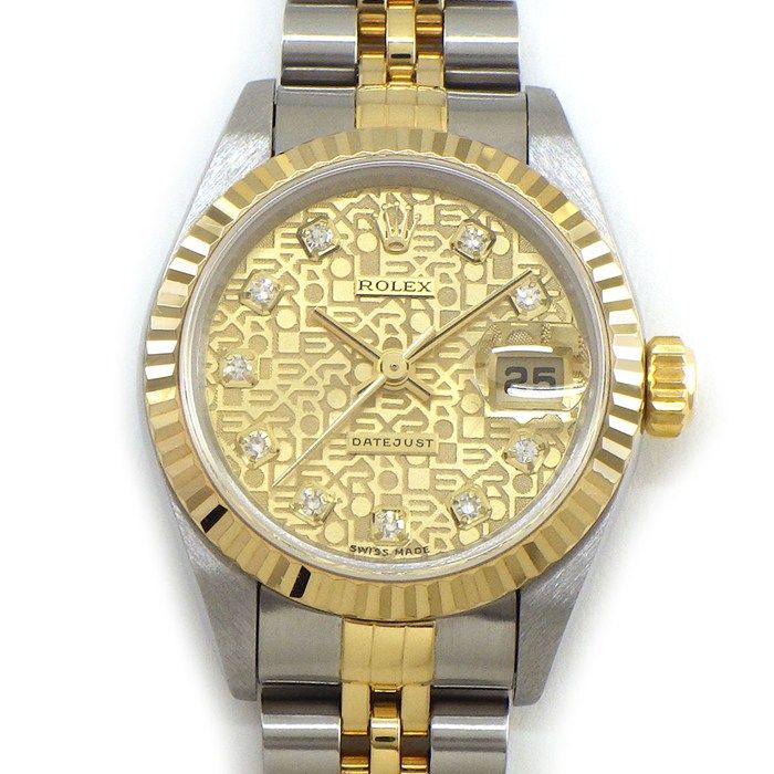 Rolex Watch Datejust a Number 1998 Champagne Computer Dial Date 18k Yellow Gold