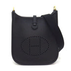 Hermes Shoulder Bag Evelyne TPM Amazone Black Taurillon Clemence Gold