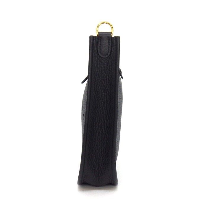 Hermes Shoulder Bag Evelyne TPM Amazone Black Taurillon Clemence Gold — view 3