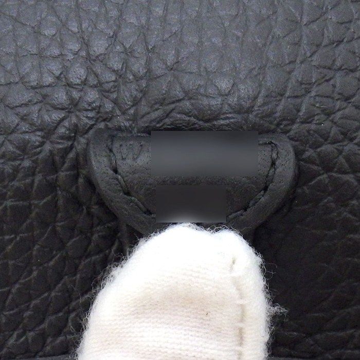 Hermes Shoulder Bag Evelyne TPM Amazone Black Taurillon Clemence Gold — view 7
