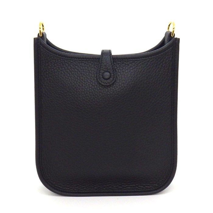 Hermes Shoulder Bag Evelyne TPM Amazone Black Taurillon Clemence Gold — view 2