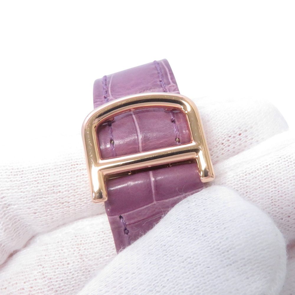 Cartier Totu MM SS 18k Pink Gold Diamond Bezel Watch Silver Dial — view 5