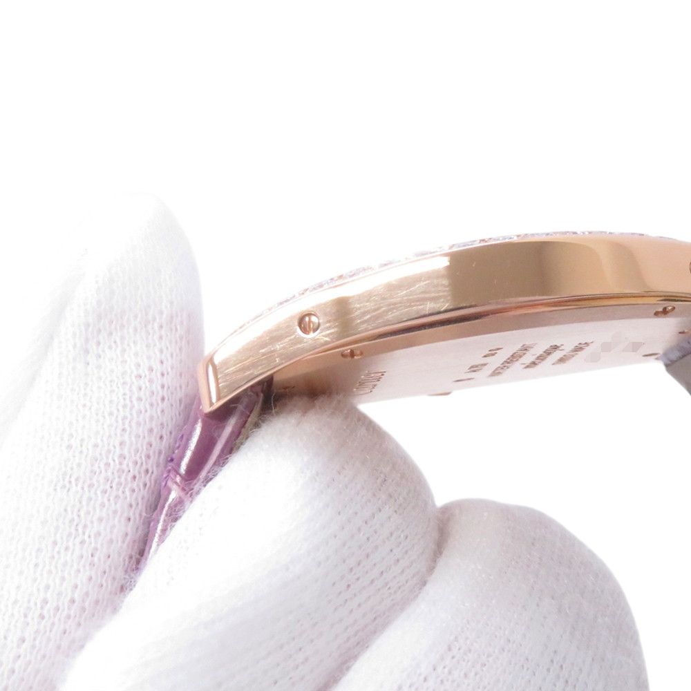 Cartier Totu MM SS 18k Pink Gold Diamond Bezel Watch Silver Dial — view 9