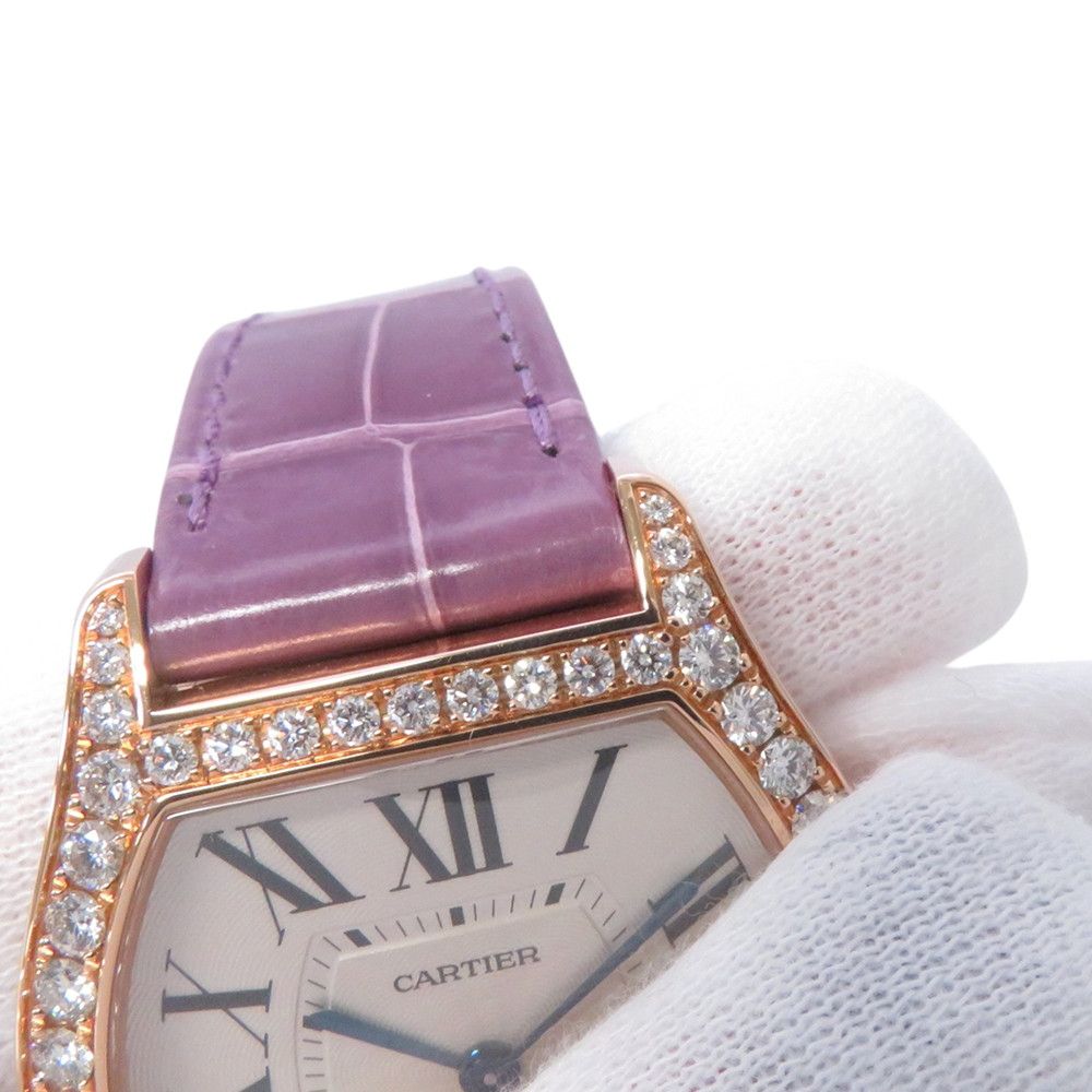 Cartier Totu MM SS 18k Pink Gold Diamond Bezel Watch Silver Dial — view 4