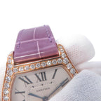 Cartier Totu MM SS 18k Pink Gold Diamond Bezel Watch Silver Dial — view 4