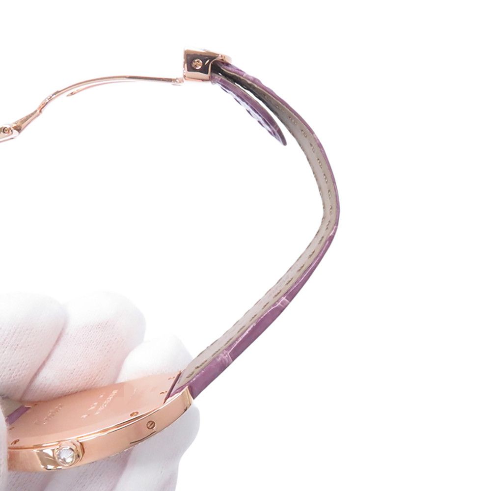 Cartier Totu MM SS 18k Pink Gold Diamond Bezel Watch Silver Dial — view 6
