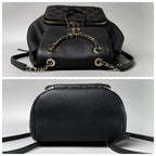 Chanel Quilted Caviar Leather Backpack CC Logo Black Business Affinity — view 6